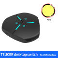 TEUCER Desktop Power Switch Button with Dual USB Audio Port Computer External Extension Power Cable On/Off Button.