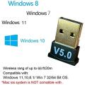 Wireless USB Bluetooth Adapter 5.0 Dongle Receiver for PC WIN XP/ 7/8/10 and linux (kali linux, ubuntu) Music - Black plug and play MS. KHORSHED ENTERPRISE. 