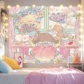 Cute Cartoon CureinsWind Xiaohongshu Bedroom Background Cloth Wall Cloth Live Tapestry Bedspread Decorative Canvas. 