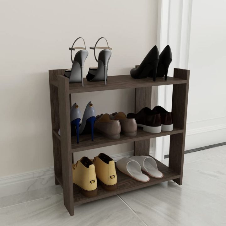KBN Engineered Wooden Open Shoe Rack, 3 Tier Shoes Organiser Shelf for ...