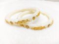 Exclusive White Shakha Pola Bangles for Women  Plastic With CityGold Work, Party . Wedding , Anniversary , Durga Puja & All Time Use Shakha Bangles. Model: S501.. 