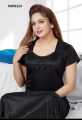 Premium Satin Silk One-Piece Nighty for Women – Elegant Brown, Free Size.