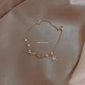 Korean Fashion Cute Star Moon Bracelets for Women Colorful Natural Stone Zircon Adjustable Pearl Chain Bracelet Wedding Jewelry.