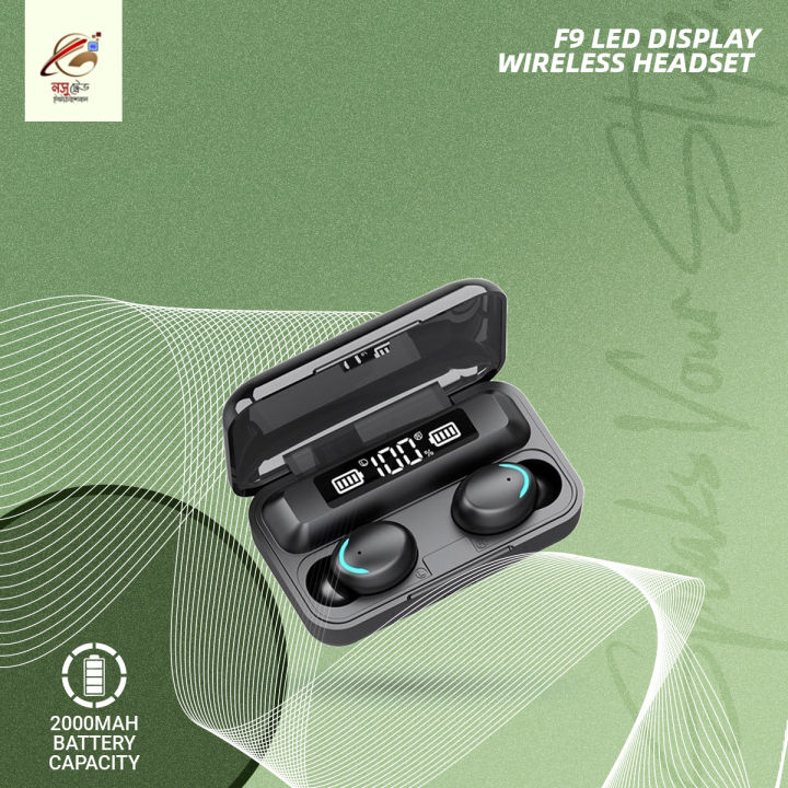 F9-5.1 TWS V5.0 Waterproof 9D Stereo True Wireless Earbuds - Bluetooth Headphone