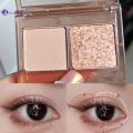 Two Colors Eyeshadow Palette Glitter Rose Pink Earth Color Shimmer Eye Shadow Long-lasting Natural Daily Makeup Tool.