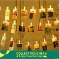 Fairy light clip shape golden color 20 pieces set-MHN. 