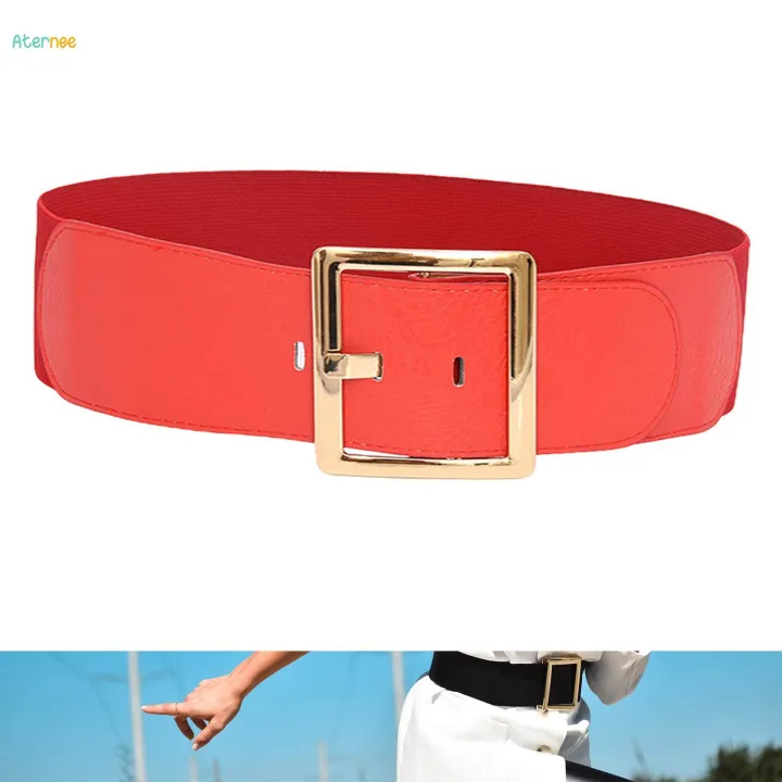 Women's%20Stretch%20Belt%20Metal%20Buckle%20Women%20Wide%20Waist%20Belt%20for%20Dress%20Coat%20Women%20Red%20-%20Image%205