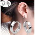 Silver Round Hoop Earrings For Men & Women.