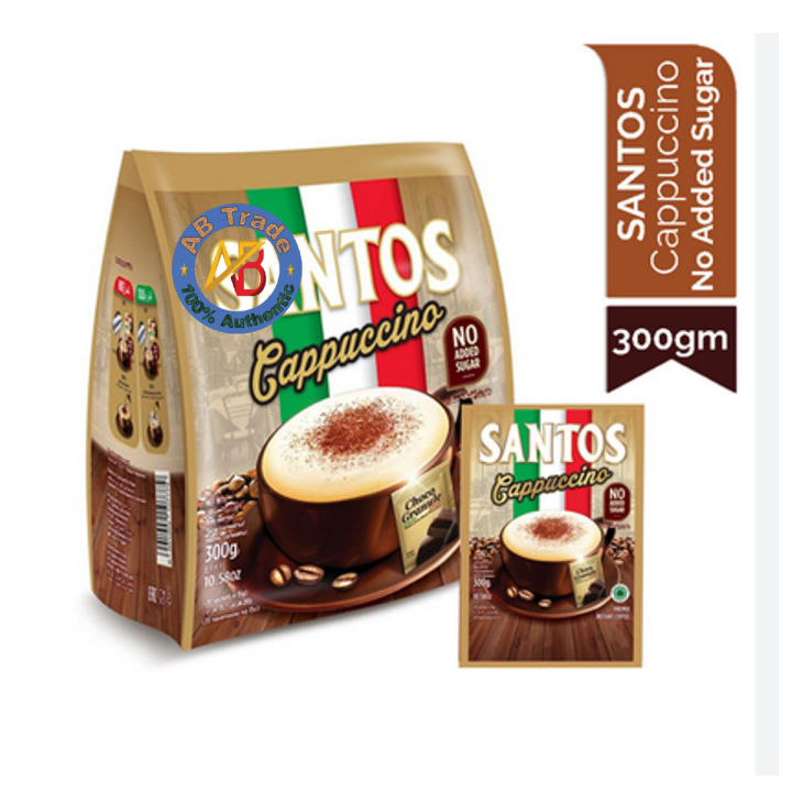 Santoss Cappuccino Premix Instant Coffee (No Added Sugar) 300g