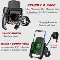 Waterproof Motorcycle Phone Holder QC3.0 USB-C Qi Wireless Charger Mount Phone Stand Mirror USB Charger 360 Support for Moto. 