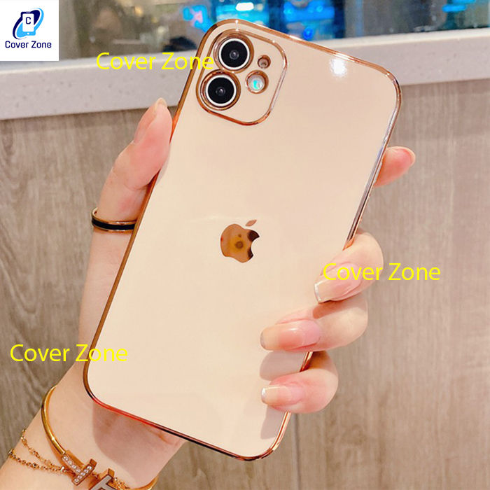 Cover Zone for iPhone 11 Luxury 6D Plating Soft Casing Silicone Square  Frame Phone Case For Apple iPhone 11 Back Cover (Back Case Cover For