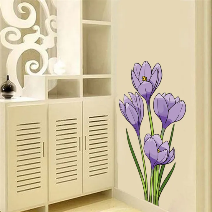 Crocus%20Flower%20Art%20Wall%20Sticker%20For%20Drawing%20Room%20Living%20Room%20Bedroom%20Flower%20Sticker%20-%20Image%202