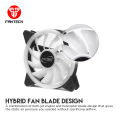 FANTECH FB-301 Fan Cooler 120mm Turbine 124/301 For Computer Dual RGB Cooling Fan for computer Silent With IR Remote Control PC Fans/Optional Controller.