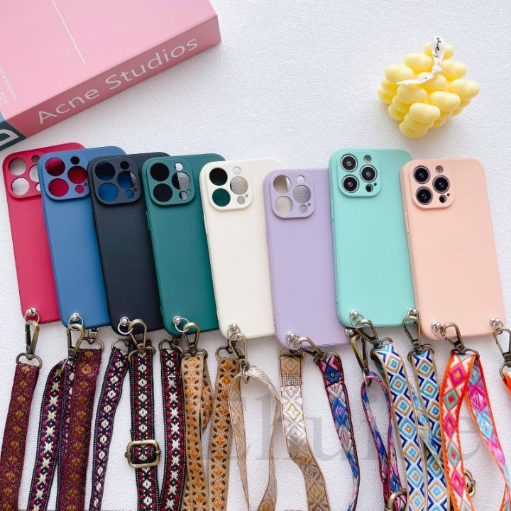 HoneyYami%20Classic%20Strap%20Case%20For%20iPhone%2015%20Pro%20Max%2014%2013%2012%20Mini%20X%20XR%20XS%207%208%20Plus%2011%20Pro%20Crossbody%20Lanyard%20Neck%20Cord%20Liquid%20Silicone%20Cover%20-%20Image%206