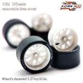 1/64 Wheels with Rubber Tires BBS LM-R Large Size Refitting Parts for Diecast Model Car Hot Wheels Matchbox Tomica D:13mm 1 Set. 