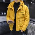 2022 New Winter Men Jacket Korean Fashion Thicken Warm Tooling Style Hooded Loose Casual Coat Multi-pocket Men Short Outerwerar. 