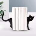 Decorative Bookends Black Cat Sculpture Book Stand for Shelves Desk Office. 