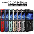 Armor Shockproof Case for Samsung Galaxy Z Flip 7 FE 6 5 4 Protective with Ring Stand Holder Anti-Slip Grip Cover Coque Fundas.