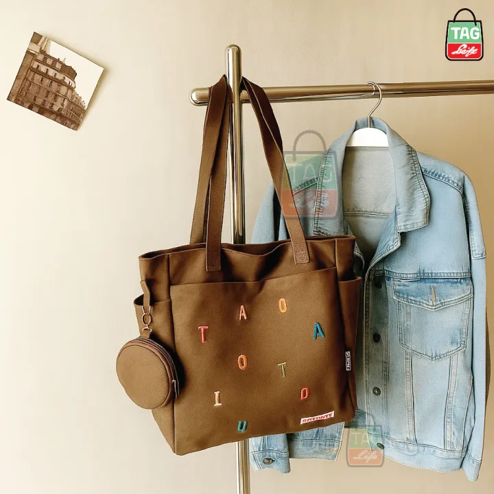 TAG%20Lifestyle%20Exclusive%20Design%20embroidery%20Canvas%20Tote%20Bag,%20Fashionable%20Top%20Handle%20With%20four%20Outside%20Pockets%20Trendy%20Fashionable%20Tote%20Bag%20for%20University,%20College%20Students%20Girls%20And%20Women%20-%20Image%2010