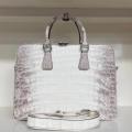 Himalaya white color genuine crocodile skin briefcase men laptop business laptop bag 2024 new production high end quality. 