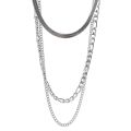 Yhpup Stainless Steel Chain Layered Necklace Separated Set for Women Statement Golden Metalic Waterproof Collar Necklace Jewelry.