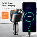 【Expert Recommended】 4In1 Multifunctional 60W Car Mounted Charger Portable 360 Degree Rotatable USB Phone Charge Adaptor Auto Accessories. 