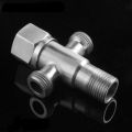 SUS304 Stainless Steel Bathroom Quarter Turn Angle Valve Shower System Replacement Part 3-Way T-Adapter G 1/2 Brushed Finish. 