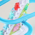 Penguin Race Set Penguin Slide Playset LED Flashing Lights Racing Track Game Set Penguin Stair Climbing Toys Kids Holiday Gift Luhuai CVC. 
