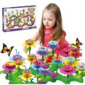 Girls DIY Flower Garden Toys Building Blocks Kids Toddlers Playset Bouquet Creative Growing Floral Garden Parents-child Interct. 