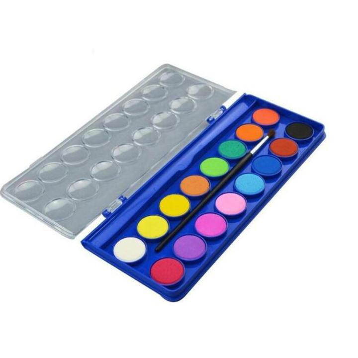 Water Color Cakes Paint 16 Colors Box for Student's Watercolor Painting ...