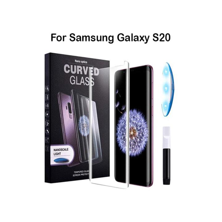 For Samsung Galaxy S20 UV Light Adhesive Tempered Glass Screen Protector  -Transparent