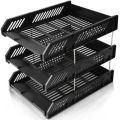 9217 Deli 3 Tier Office Filing Trays A4 Document Desk Riser Letter Paper Storage Organiser Magazine Rack Storage Deli 9217. 