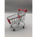 Mini Shopping Cart Trolley Supermarket Basket Toy for Desktop Decoration Showpiece. 