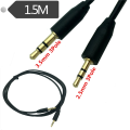 2X High Quality 2.5mm Male to 3.5mm Male Audio Adapter Cable Work with Car AUX Male to Male (1.5M).