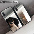Casinglee For Samsung Galaxy A01 Back Cover Luxury Plating Clear View Makeup Mirror Soft Phone Cover for Samsung Galaxy A01 Cosmetic Mirror Case.
