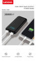 Lenovo 20000mAh Power Bank Dual USB Port Smart LED Display. 