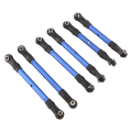 Adjustable Front & Rear Pull Rod Link Tie Rod Steering Rod for Slash/Hoss//Stampede/ Huanqi727 Blue. 