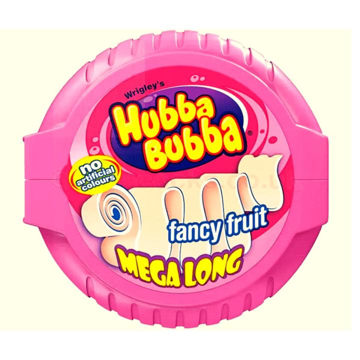 Wrigley'S Hubba Bubba Fancy Fruit Bubble gum Mega Long Tape - 56G