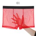 New Seamless Mesh Slips Underwear See Through Underpants Men's Transparent Boxer Underwear Homme Panties Boxer Short. 