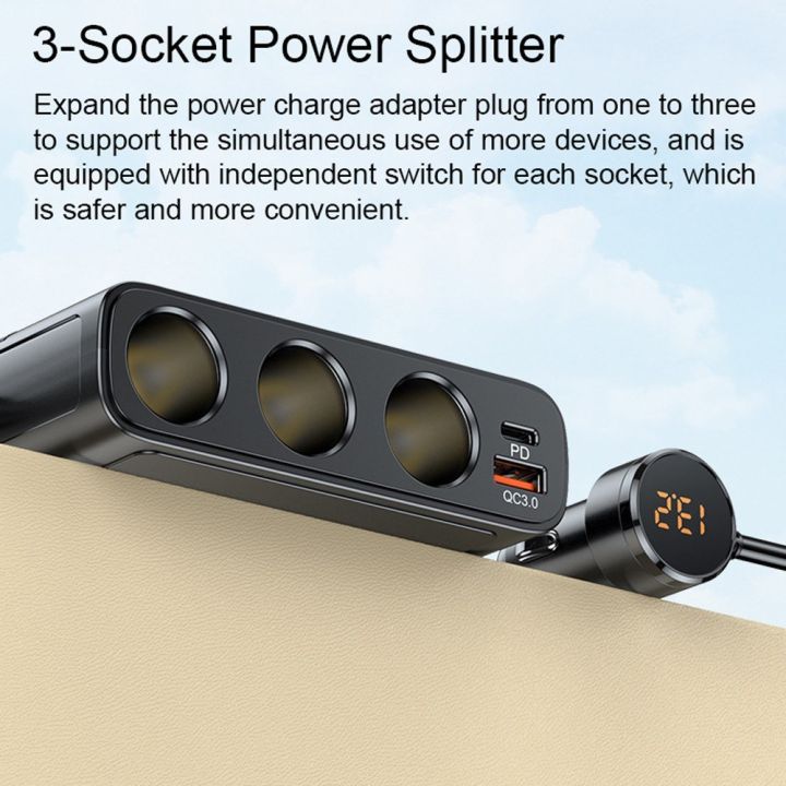 Car%20Chargers%20128W%20PD+QC3.0%20Quick%20Charging%20Adapter%203-Socket%20Power%20Splitter%2012-24V%20with%204%20USB%20Ports%20Volatge%20Display%20On-Off%20Switch%20for%20Car%20Truck%20SUV%20-%20Image%206