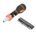 Ratcheting Screwdriver Bit Set Multi Function All in One Screwdriver Set Flexible Portable Non Slip Effort Saving 180 Degree Rotatable Humanized for Repair. 