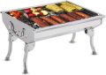 Stainless Steel Combined Charcoal Barbecue BBQ Grill / Stainless Steel Combined Barbecue [BBQ-881] Size:  L x W x H (47.5 x 33 x 31 cm). 