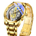 Double-sided transparent hollow automatic mechanical watch men's watch men's waterproof luminous quartz watch Douyin new cross-border.