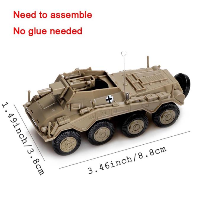 1/72 4D Assembled Military Model Armed Tank Armored Vehicle Willis Jeep Cougar M3A1 Simulation Toy Soldier Models