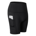 High Waisted Yoga Shorts,Women Side Pocket Tight Athletic Training Sports Short,Quick-Dry Stretch Running Fitness Shorts. 