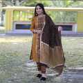Joypuri Cotton Unstitched Skin Print High Quality Three Piece For Women - 3 Pice Dress. 