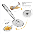 Frying Tong Multi-functional 2 in 1 Fry Tool Filter Spoon Strainer With Clip Stainless Steel Mesh.