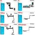 Power Volume Button Flex Cable Replacement For iPhone 11 Pro Max With Bracket + Screen Waterproof Tape.