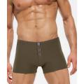 Seamless Boxer Shorts Button Design Men Summer Swimwear Slim Panties Trunks Short Home Underpants Candy Color Swimsuit. 