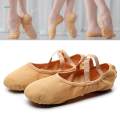 Canvas Ballet Slipper Split-Sole Shoes Fitness Gymnastics Flats Tan_34.